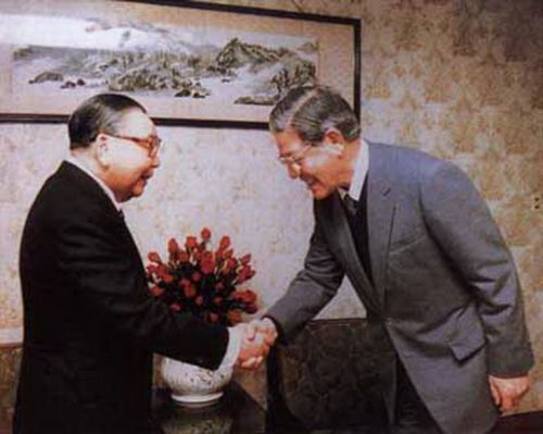蒋经国与李登辉合影